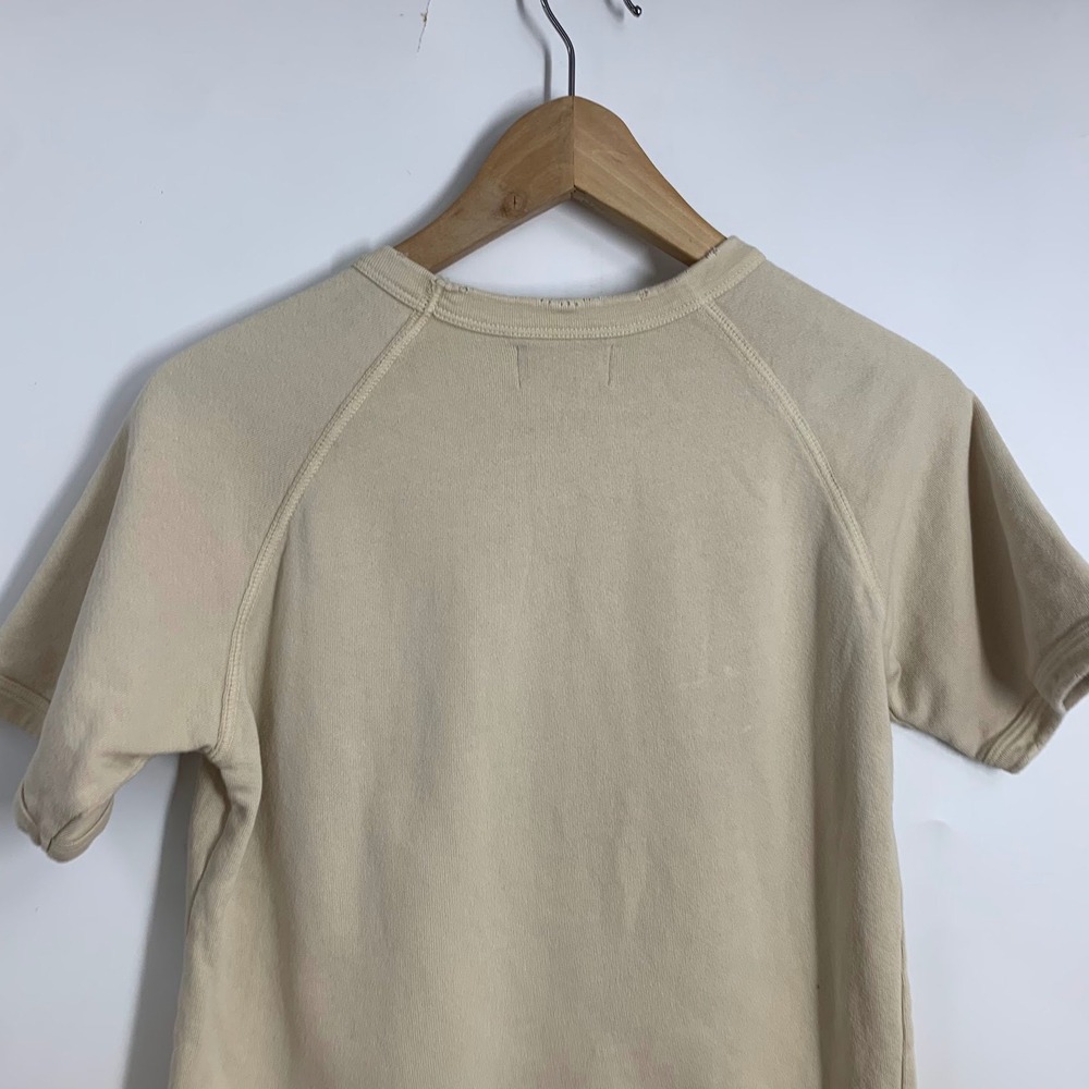 Back Beat Rags Women's Short Sleeve Raglan Sweatshirt Distressed V-Stitch Size M - Picture 4 of 12